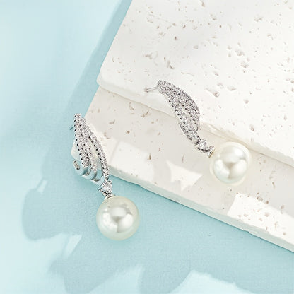 Eleganti e lussuosi orecchini di perle in argento 925, forniti in una confezione regalo di alta qualità