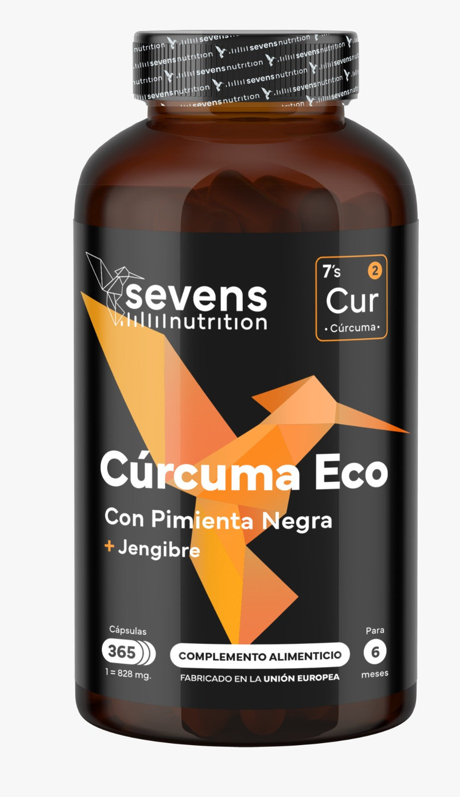 Confezione da 2x Curcuma ECO con Zenzero e Pepe Nero – 1410 mg per Dose – 730 Capsule Vegane – Formato XL Risparmio – Sevens Nutrition