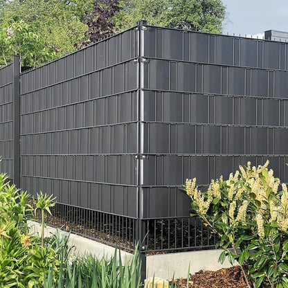 Strisce Frangivista per Recinzione 35M X 19Cm con 26 Clip, Recinzione 50M X 19Cm con 40 Clip, Pellicola Frangivista per Recinzione in PVC, Strisce Frangivista a Doppia Asta per Recinzione da Giardino, Balcone/Colori Assortiti
