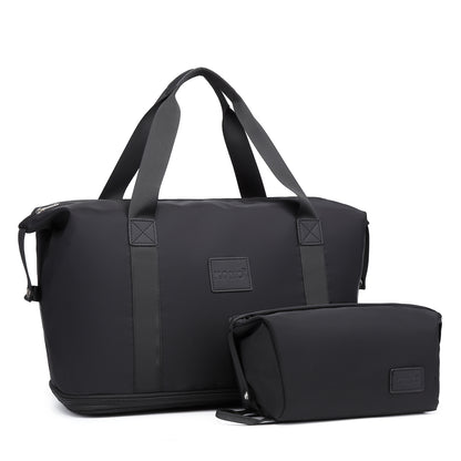 Set da 2 valigie da 24 pollici e 28 pollici per trousse da toilette, da campeggio, blu, eleganti, in ABS+PC a pois, con guscio rigido e lucchetto TSA, regalo per il rientro a scuola e per le vacanze