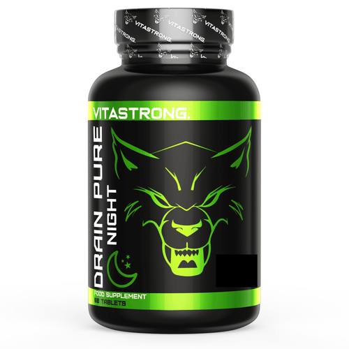 Drainpure Night Vitastrong Vegan — Integratore alimentare con bromelina, uva rossa, meliloto, quercetina, 60 compresse senza glutine, lattosio