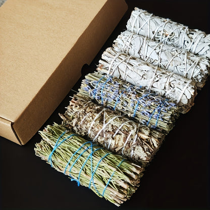 1 Set di Incenso Contiene Rosmarino, Lavanda, Bastoncini di Artemisia e Salvia per Purificazione Energetica, Regalo Combinato per la Pulizia della Casa e Meditazione, Decorazione Domestica, Perfetto per il Ringraziamento