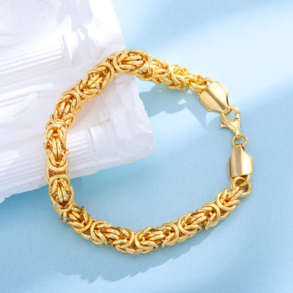 Magazzino Locale, Argento Sterling 925, Bracciale da Donna con Corda d'Erbacce Dorata, Stile Elegante per le Feste, Regalo Perfetto per le Donne, Confezionato in una Bella Confezione Regalo