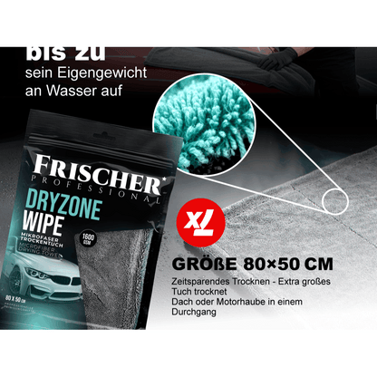 Asciugamano per auto 50X80 cm 1600 GSM - Microfibra premium grande, senza macchie e graffi, asciugatura rapida, double-face