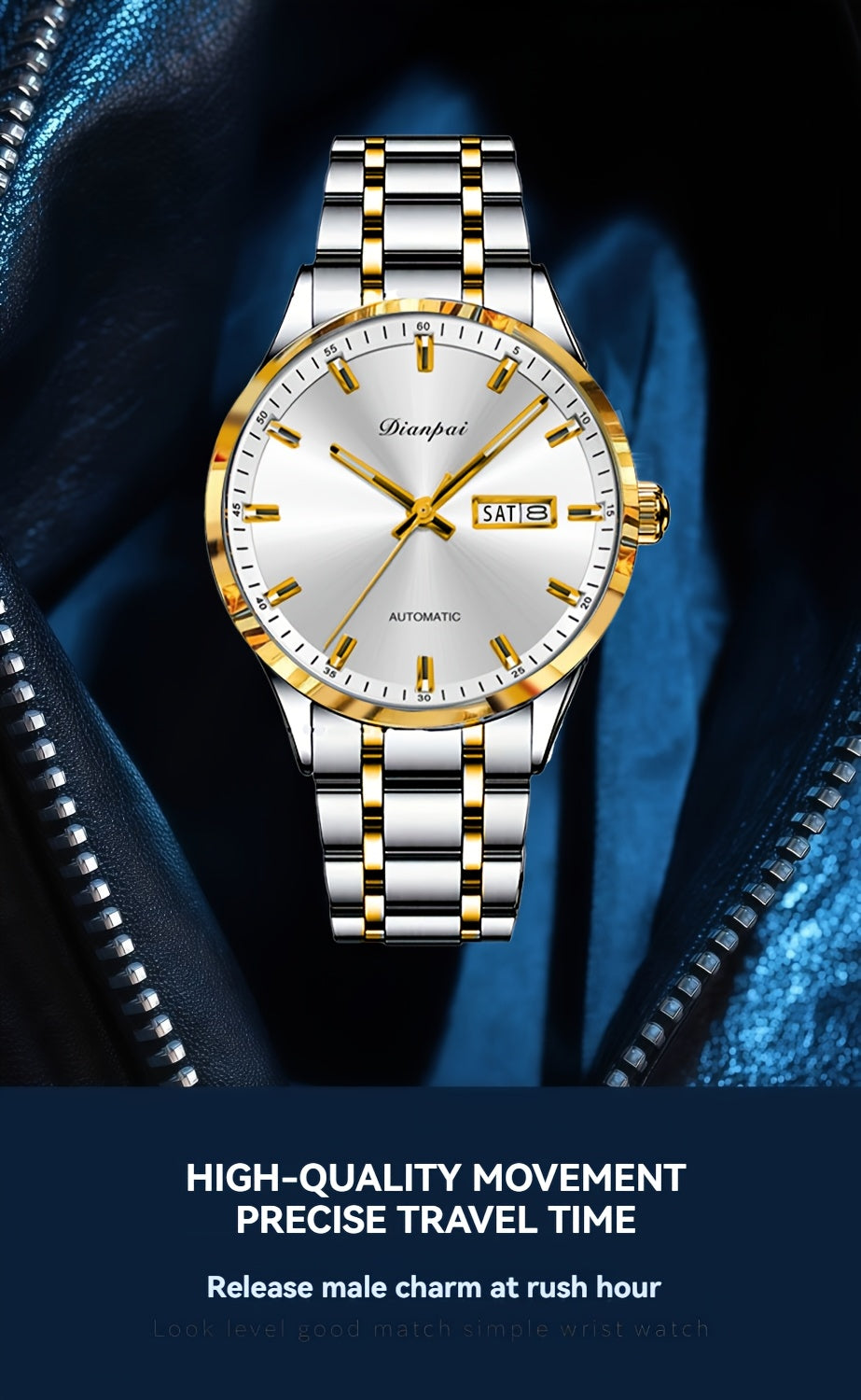 Dianpai Orologio meccanico automatico da donna, sofisticato ed elegante, con un design sportivo casual e alla moda, perfetto come regalo di compleanno