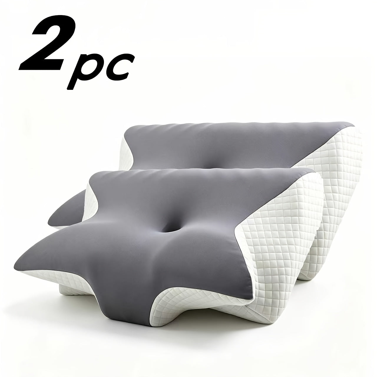 2 cuscini a farfalla con memory foam, cuscino cervicale, sonno profondo confortevole, tessuto traspirante e morbido, design di fascia alta che tiene conto sia del sonno sulla schiena che sul fianco, 60*40*12 cm, regali per famiglia e amici, magazzino loca