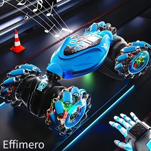 Auto Giocattolo RC Acrobatica Fuoristrada con Telecomando, Regalo di Natale, Regalo per il Rientro a Scuola, Trazione Integrale, Gioco all'Aperto. Luci e Musica Fantastici. Doppia Telecomando da Polso, Supporta il Controllo Gestuale.