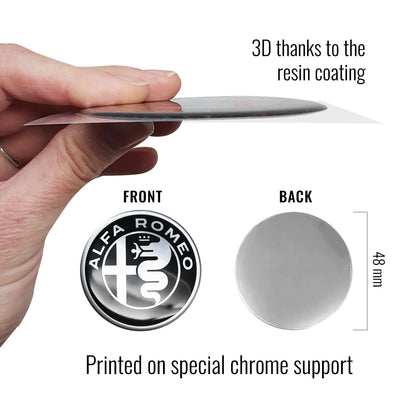 Adesivi 3D Ufficiali Logo Black, Diam. 48 mm