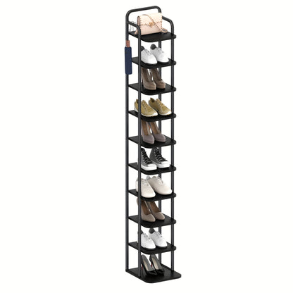 Scarpiera verticale, organizzatore per scarpe, torre portascarpe salvaspazio, autoportante, regolabile, 10 ripiani