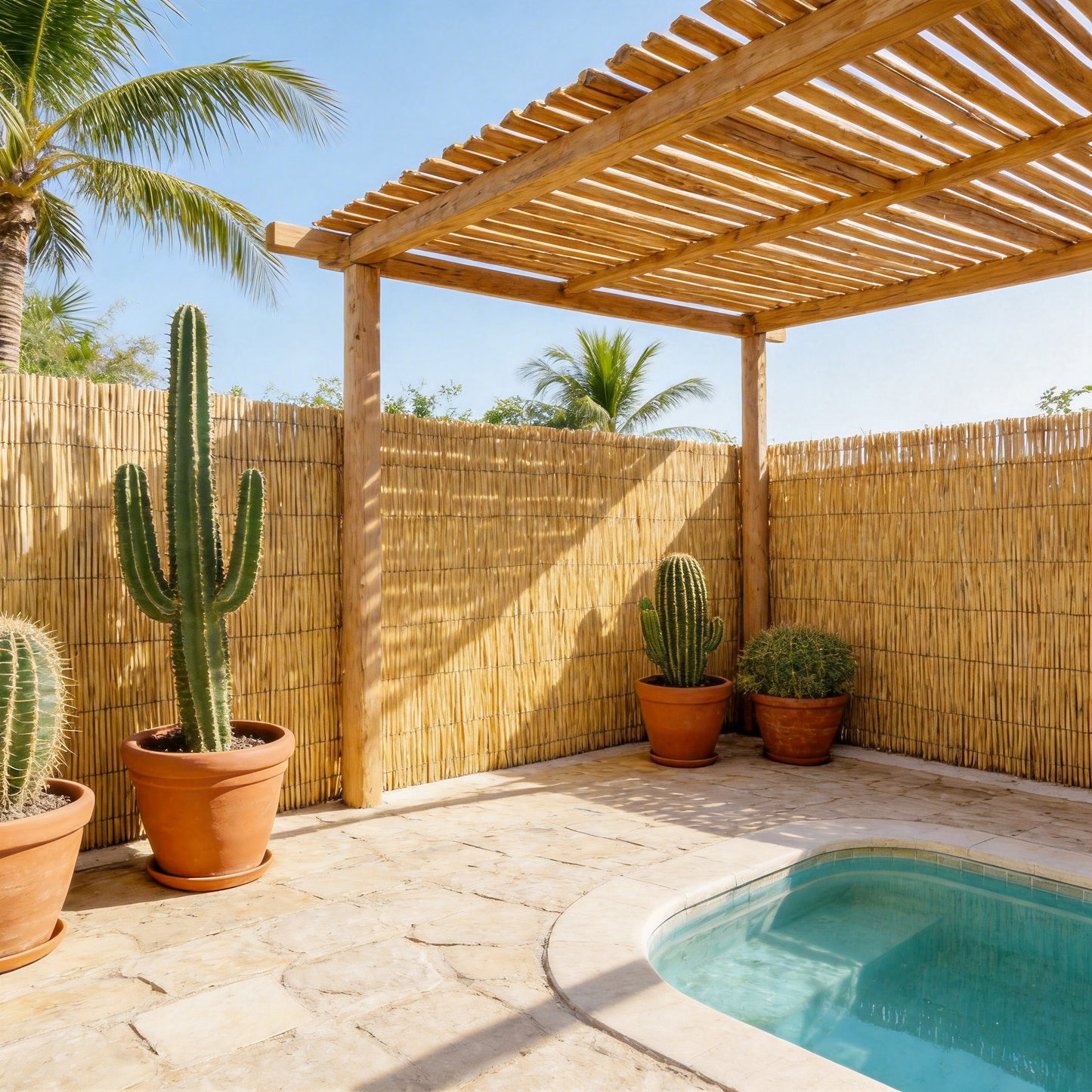 Schermo Privacy in Canne, Tappeto Naturale in Canne per Recinzione da Giardino, Protezione dal Vento per Balcone, Schermo Privacy da Esterno, Intrecciato con Filo Zincato, Installazione Facile, 80/90/120/160/180/200 X 300cm