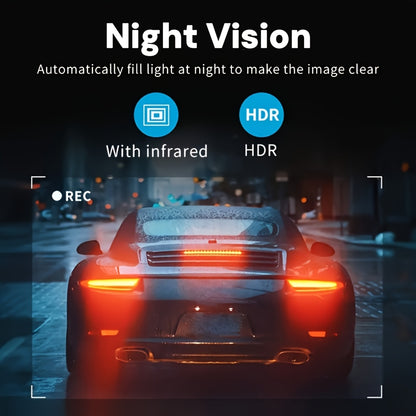 BCUOZ Dash Cam per auto 360 gradi con lente 3/4, 1080P, per auto, registrazione anteriore 1080P e posteriore/sinistra/destra 720P, con scheda di memoria da 64 GB, telecamera rotante a 360 gradi, registrazione in loop, Super Visione Notturna