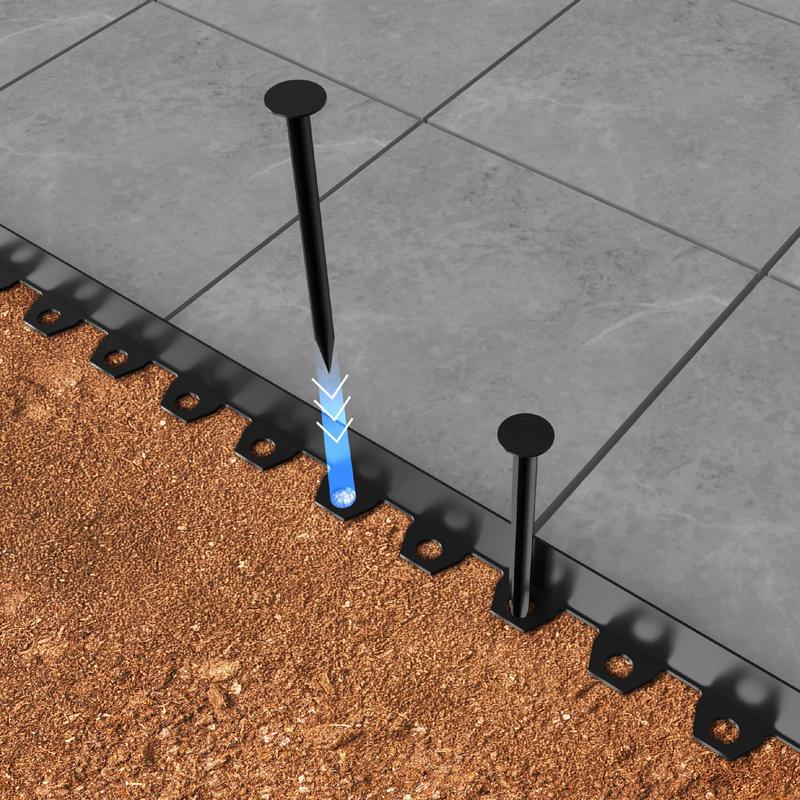 Kit per Bordatura Giardino Nero, 10m con 20 Pali, per Delimitare Prati, Sentieri e Bordi, Flessibile, Resistente alle Intemperie, Facile da Installare e Modellare, Previene Crescita di Erbacce e Erba, Manutenzione Semplice