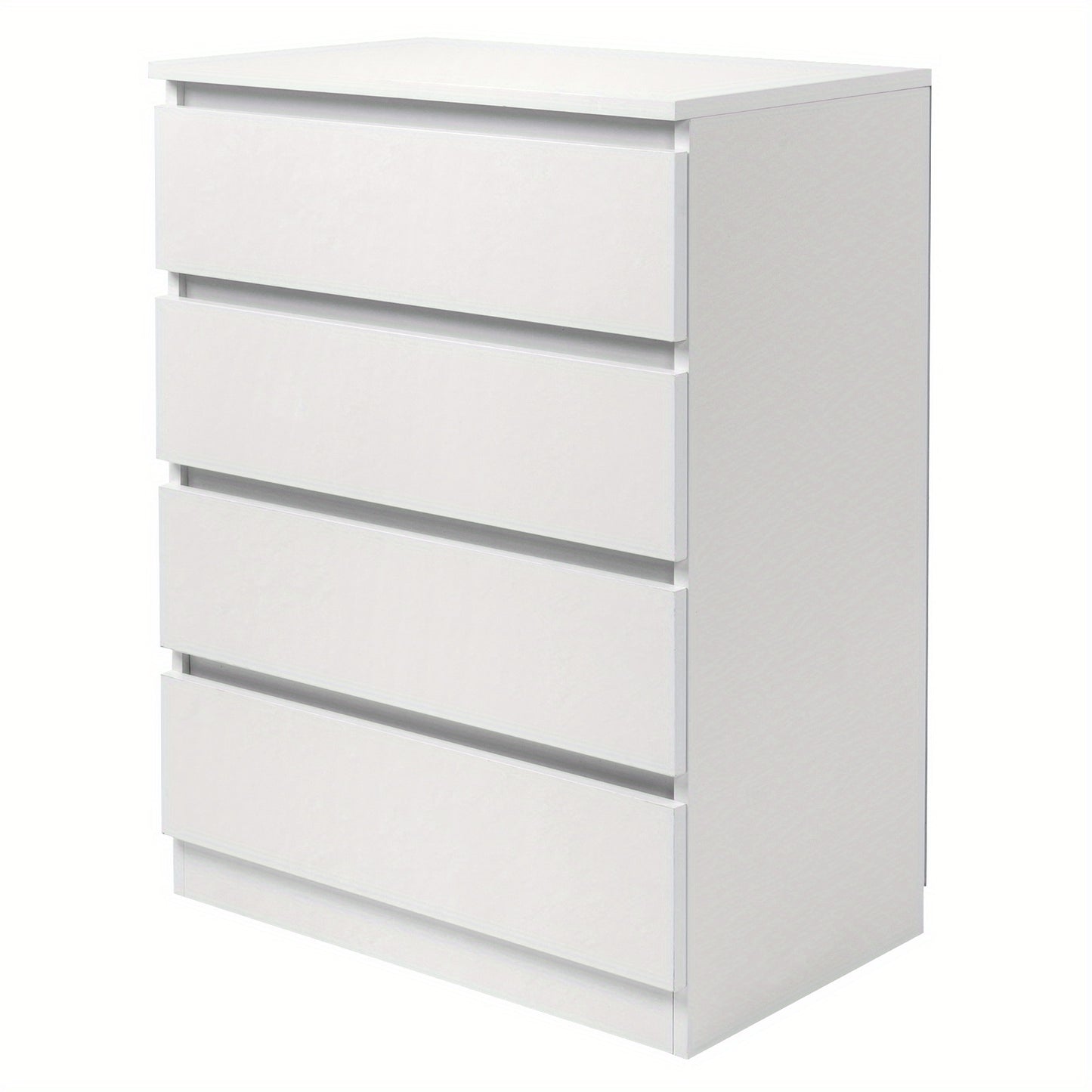 Comò OUTOPEE a 4 Cassetti, Cassettiera in Legno, Moderna Unità di Archiviazione Ampia, Comodino per Camera da Letto, Ufficio, Soggiorno, Bianco