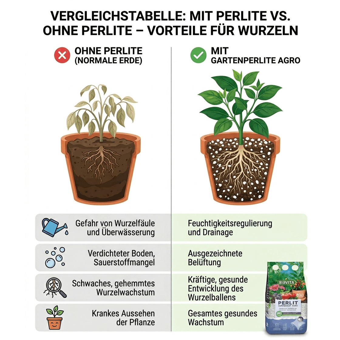 BIOVITA Perlite 10L - Perlite per Piante per il Miglioramento del Substrato del Terreno - 3-6mm - Miglioramento del Terreno - Substrato a Ritenzione Idrica - Ideale per Piante da Giardino e da Interno