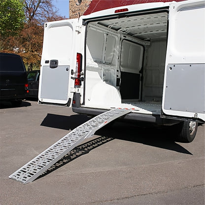 Rampa di Carico Pieghevole, con Capacità di Carico di 340 kg per Rampa. Adatta per Rimorchi e Binari di Carico. Rampa Antiscivolo Adatta per Moto, ATV, Quad e Autovetture. Rampa di Carico in Alluminio. 1 pz, 226 cm, Pieghevole.