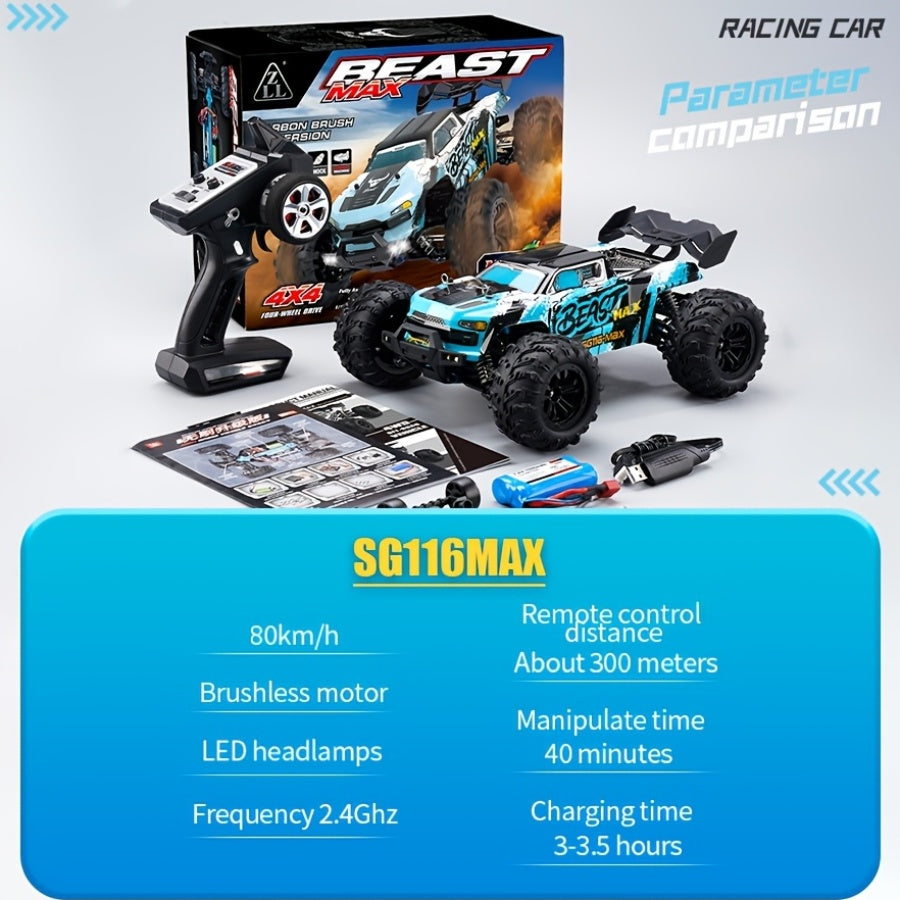 Macchinine telecomandate in scala 1:16 | Motori a spazzola/brushless, telecomando 2.4GHz, batterie, adatte ad e ragazzi, veicoli fuoristrada, rosso, viola, colori misti, materiale plastico, ricarica USB