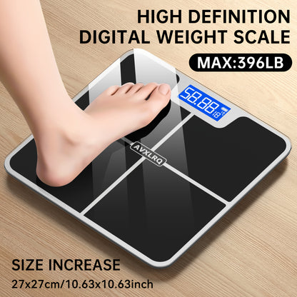Bilancia Elettronica, 179,62 kg Bilancia Digitale da Bagno, Bilancia di Alta Precisione con Display LCD ad Alta Definizione e Visualizzazione della Temperatura (selezionabile tra KG e Libbre), Piattaforma Ultra Larga, Pesatura Elettronica ad Alta Precisio