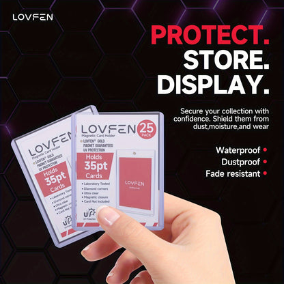 LOVFEN - 200 Porta Carte a Carica Superiore da 35Pt - Trasparenti, Robusti in PVC da 35Pt, Sicuri e Senza Acidi, 2 Confezioni da 100 - Perfetti per Conservare e Esporre, Ottimi per Regali di Halloween e Natale