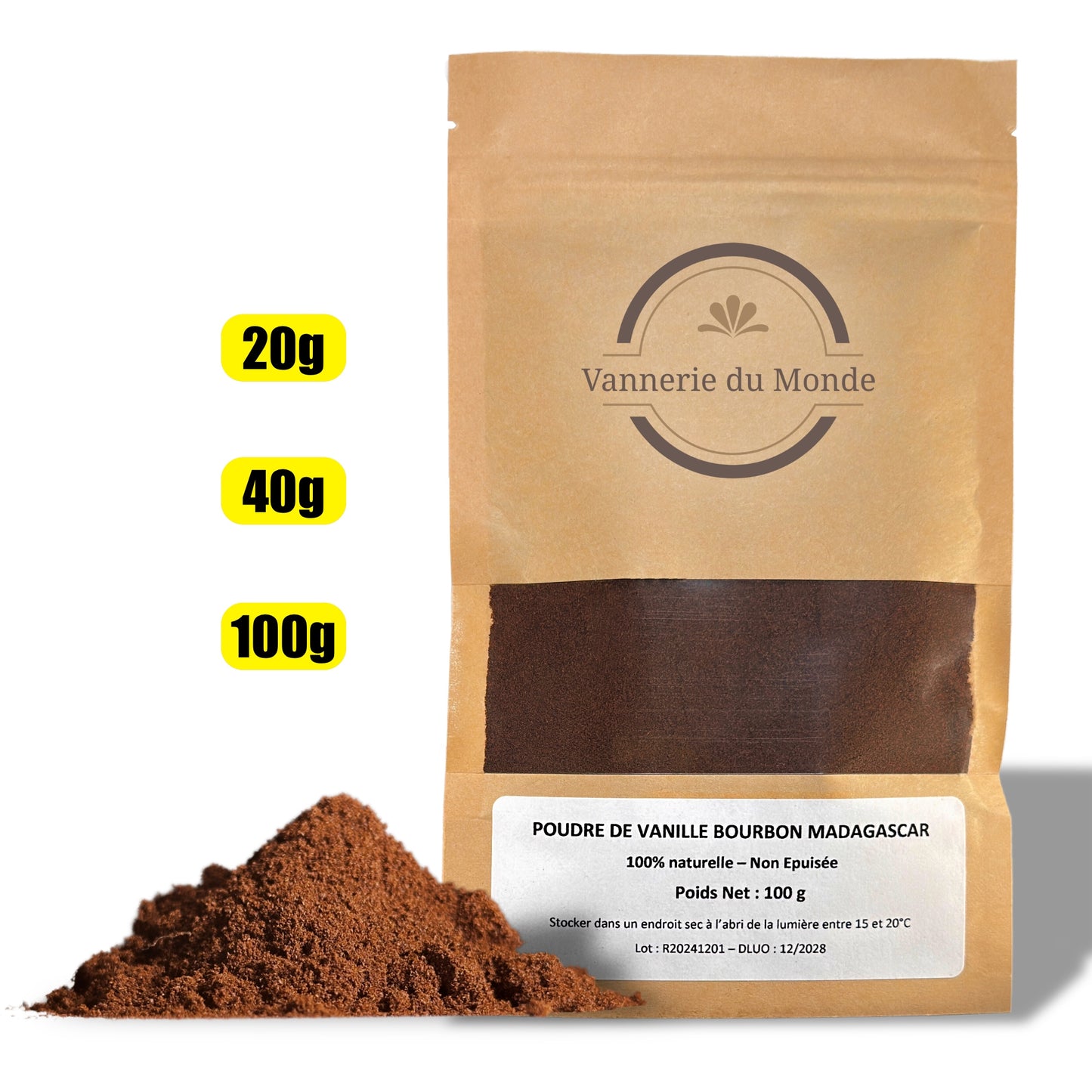 Polvere di Vaniglia Bourbon da Madagascar - Non Raffinata - Qualità Premium - Deliziosa e Aromatica - Ideale per Pasticceria e Dessert
