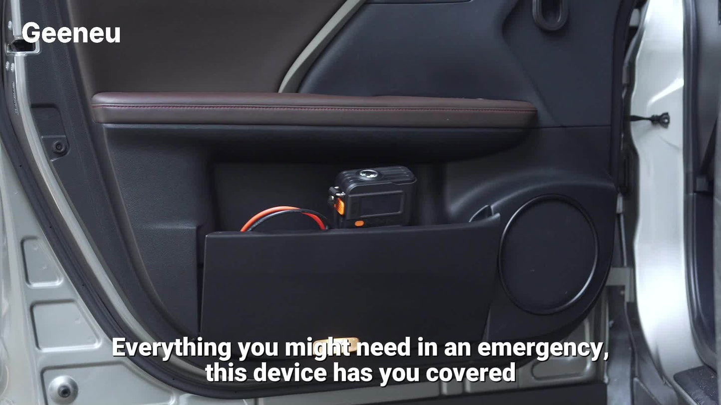 Avviatore di emergenza 9000A con compressore d'aria, scatola di avviamento di emergenza, (fino a tutti i motori a benzina e diesel da 9.0L) avviatore di emergenza per auto 12V, booster per batteria auto, power bank da 20000mAh con torcia a LED, schermo gr
