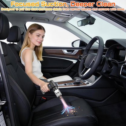 Ventilatore Turbo Violento, 140000RPM Senza Spazzole Wireless Portatile con Display Digitale Ricarica USB-C Potente Ventola Pulitore di Polvere per Auto pz Ventola da Esterno (Kit Aspirapolvere Opzionale)