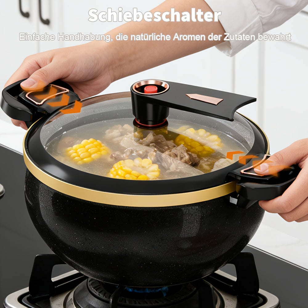 Pentola da 8 litri in ghisa per impieghi gravosi | Include una cucchiaio, adatta per cucinare e stufare, multifunzionale con coperchio, compatibile con piani cottura a gas e a induzione, eccellente capacità di ritenzione del calore, ideale per l'uso in cu