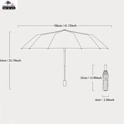 Ombrello Oversize, Ombrello Pieghevole Extra-Large Rinforzato a Dieci Stecche di Alta Qualità, Tessuto Ispessito con Protezione Solare, Ombrello da Viaggio Portatile, Unisex per Professionisti e Studenti, Ombrello Multifunzionale da Esterno dal Design Sem