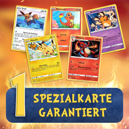 50 Carte Pokémon Originali Varie | Inglese | 3x Ologramma | 3x Rare | Carte da Collezione degli Ultimi Set | Perfette per Natale + 100 Custodie