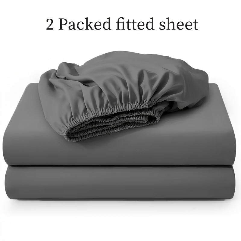 2 Lenzuola con Angoli Elastici, 30cm di Gonna, Ipoallergeniche, Traspiranti, Adatte per Camere da Letto, Dormitori e Camere Ospiti, Lavabili in Lavatrice, Adatte a Tutte le Stagioni, Copripiumino Non Incluso, Regalo per Natale e Capodanno