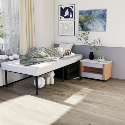 Letto imbottito con struttura a doghe in legno, letto singolo in metallo, letto di design moderno per giovani, struttura del letto, letto in metallo, montaggio facile, nero