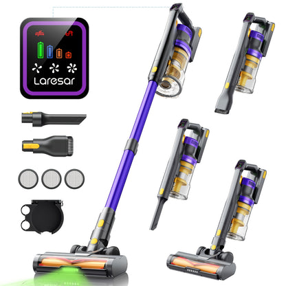 Laresar X11 Aspirapolvere Senza Fili 550W/46Kpa per la Casa, 60 Minuti, Anti-Groviglio, Aspirapolvere a Bastone con Doppia Maniglia Ricaricabile, Leggero, con Aromaterapia per Peli di Animali Domestici, Tappeti, Pavimenti, Pulizia di Primavera