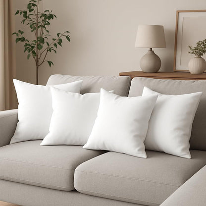 4 Imbottitura Cuscini 50x50, Set da 4 Cuscini per Divano Anallergici Morbidi e Soffici, Cuscino Interno Quadrato Prodotto in Italia, Facile da Lavare
