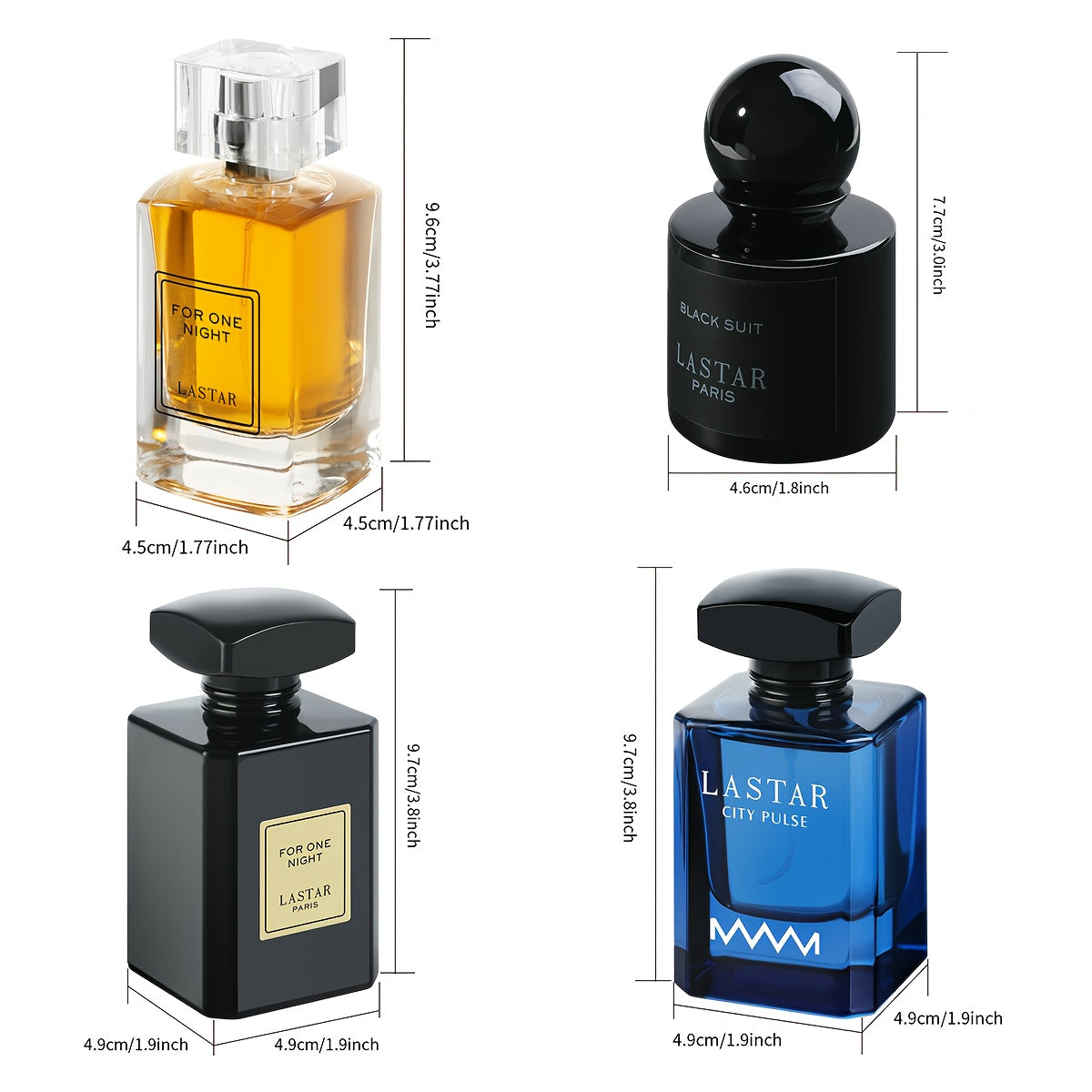 Set di Quattro Flaconi di Profumo da Uomo, Note Legnose Calde e Note di Frutta Fresca, Fragranza a Lunga Durata, Colonia da Uomo, Che Mostra Charm, Creando un'Atmosfera Misteriosa, Adatto per Appuntamenti, La Prima Scelta per un Regalo di Festa per Uomini