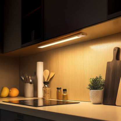 Luci a LED sottopensile Setonr con involucro in lega di alluminio, luce a sensore di movimento a batteria ricaricabile per uso interno, luci per armadio magnetiche dimmerabili, illuminazione senza fili sottopiano per cucina, scale, camera da letto, soggio