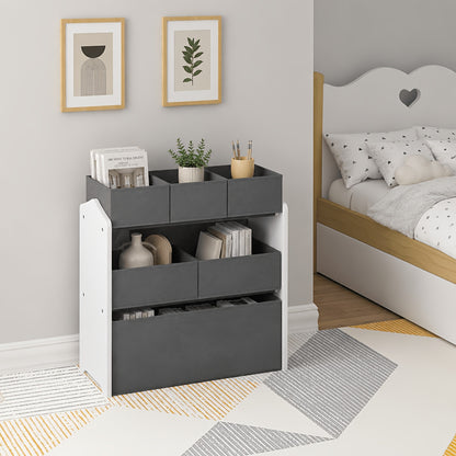 Armadio portaoggetti a 1 pezzo con cassetti, ripiano pratico, forniture per riporre, può essere usato come libreria, scaffale di stoccaggio, scaffale a tre livelli con più cassetti, scatola di stoccaggio in tessuto non tessuto, camera da letto, sala gioch