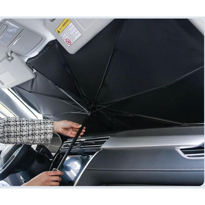 Cecaro Group 2 PEZZI Parasole auto ad ombrello, parabrezza interno auto ombrello con apertura rapida, parasole per auto protezione dal sole raggi UV 130x75 cm