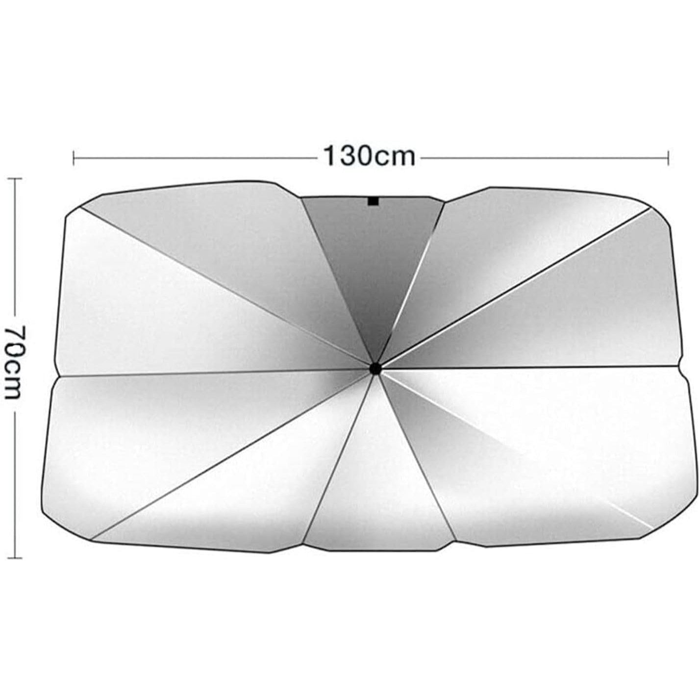Cecaro Group 2 PEZZI Parasole auto ad ombrello, parabrezza interno auto ombrello con apertura rapida, parasole per auto protezione dal sole raggi UV 130x75 cm