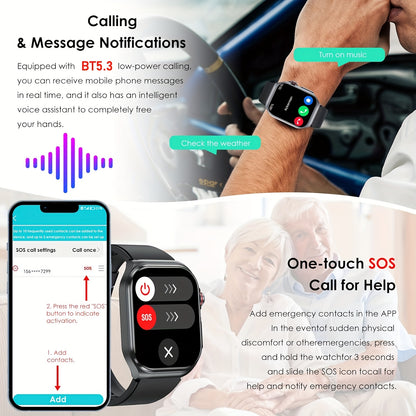 Smartwatch 2026 Nuovo: Display AMOLED Grande da 5,18 cm, Batteria a Lunga Durata da 530 mAh, Chiamata BT 5.3, Modalità Multi-Sport, Assistente Vocale, SOS, Monitoraggio Mestruale, Previsioni Meteo, Orologio Fitness per Android & IOS, Regalo Ideale per la