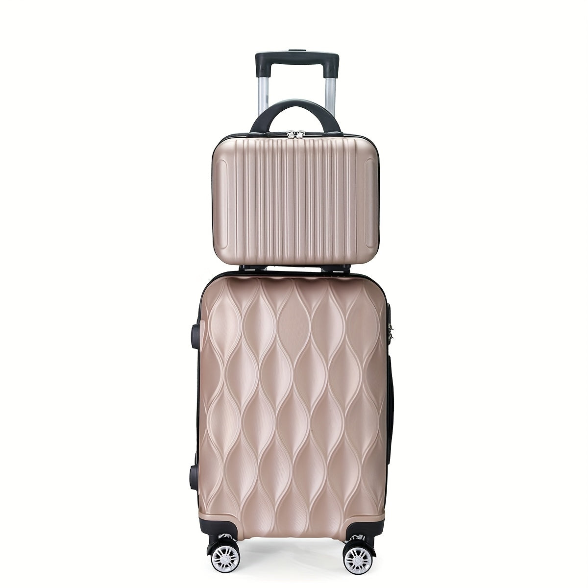 Un Set di 2 o 4 Pezzi di Valigie in ABS con Design a Foglia, Ruote Silenziose Rotanti, Ideali per Viaggi Breve e Lungo Termine, Uso Personale o come Regalo Perfetto