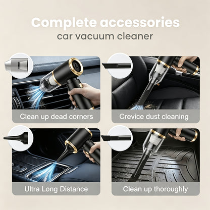 Aspirapolvere a Mano con Potente Aspirazione 8000PA Adatto per Auto, Casa e Rimozione Peli di Animali, a Basso Rumore, Grande con 9 Accessori, Aspirapolvere Portatile per Interni Auto, Pavimenti, Tappezzeria, Bicchiere e Sistema di Filtro