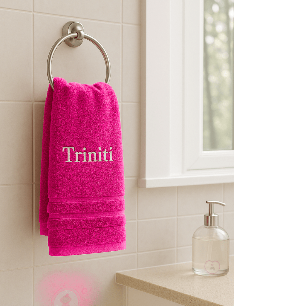 Asciugamano da Bagno Personalizzato con Nome - Ricamo Elegante, Asciugamano in Cotone Su Misura