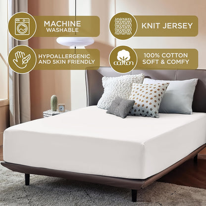 Lenzuolo con Angoli 100% Jersey, con Angoli Elastici e Volant da 30cm, Lenzuolo Ipoallergenico e Traspirante, Adatto per Materassi da 90x200 a 200x220, Lenzuolo con Angoli 100% Jersey, Lenzuolo con Angoli King Size, Lenzuolo con Angoli con Tasca Profonda,