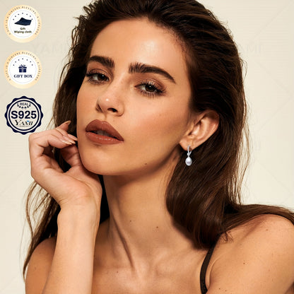 Set Scatola Regalo YAMI, Orecchini a Clip con Perle d'Acqua per Donna, Orecchini con Perle d'Acqua , Bianco/Viola/Nero Orecchini Ipoallergenici in Argento Sterling 925, Adatti come Gioielli Regalo per Donna per Ogni Occasione, Regali di Compleanno, Regali