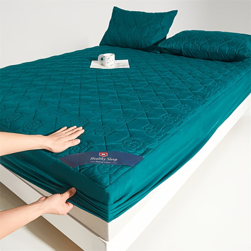 1 Protezione Materasso Impermeabile Comfort, Morbida e Traspirante con Tecnologia Soundwave, Lenzuolo con Angoli Impermeabile, Coprimaterasso Tinta Unita Silenzioso, Adatto per Appartamenti, Camere da Letto, Hotel, Stanze per Ospiti e Dormitori Studentesc