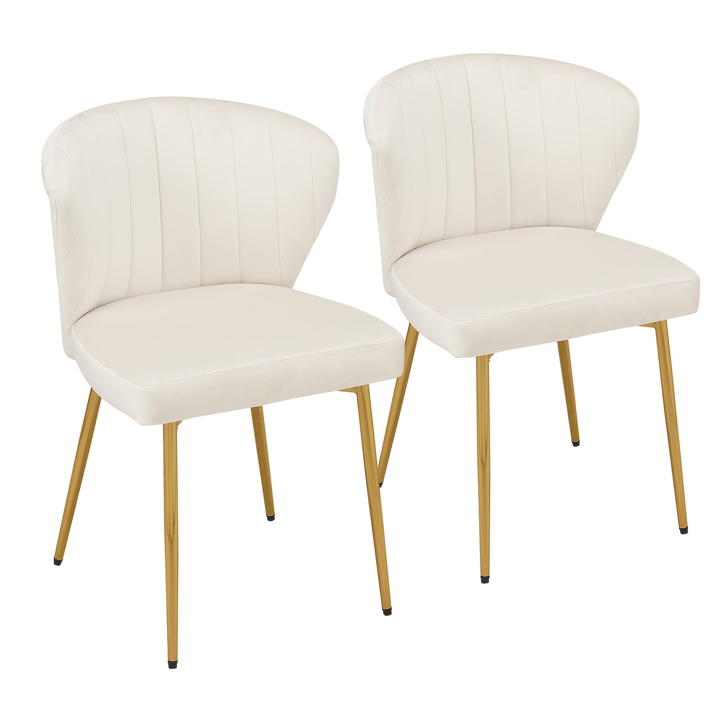 Sedie da pranzo moderne, poltrona di accento in velluto, sedie per soggiorno, set di 2, sedia laterale imbottita con gambe in metallo dorato per sala da pranzo, cucina, toletta, patio