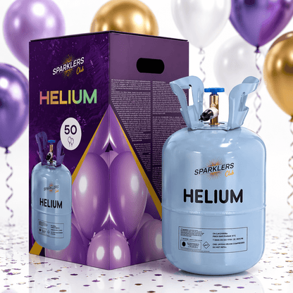 Bottiglia Grande di Elio Gas Elio per 50 Palloncini - Cilindro Monouso Capacità 0.40M3 - Ideale per Halloween, Natale, Matrimoni, Compleanni, Feste - Fai Saliare i Tuoi Palloncini con SPARKLERS CLUB