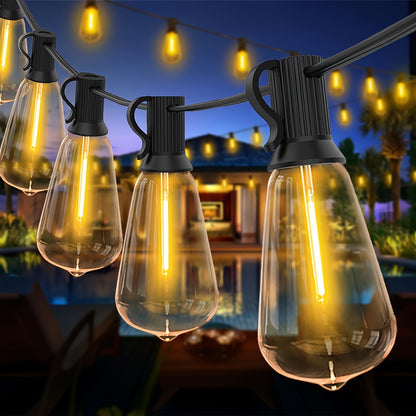 LECLSTAR 100ft 30+2LED Luci a Stringa Solari, Luci LED da Giardino Esterno, IP65, 8 Modalità di Luce, Timer 4/6/8 Ore, Luci Fatate Solari, 15 Metri/30 Metri, Bianco Caldo, Infrangibili, Decorazione per Esterni, Terrazza, Giardino, Pub, Feste, Balcone