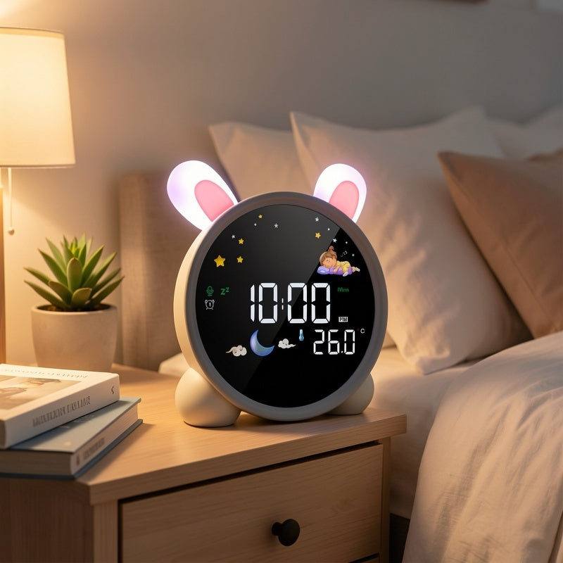 Sveglia Lemnoi, Unisex, a Batteria, Conto alla Rovescia, Funzione Snooze, 3 Livelli di Luminosità e Luci Colorate