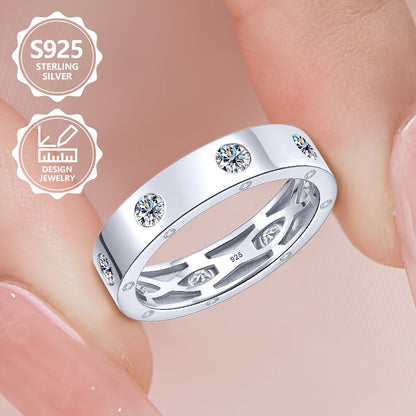 Anello da donna alla moda squisito PM:A25 in argento sterling 925, elegante e alla moda, intarsiato con Zirconia sintetica, un anello di gioielleria da donna di alto valore, adatto per vacanze, viaggi e uso quotidiano, il regalo commemorativo perfetto per