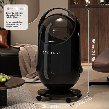 Cestino per rifiuti contemporaneo da 20L con coperchio sicuro e ruote, plastica robusta, impugnatura confortevole, design compatto, gestione degli odori, ideale per cucina, ufficio, soggiorno